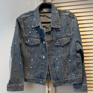 Studded Denim Jacket - Blue